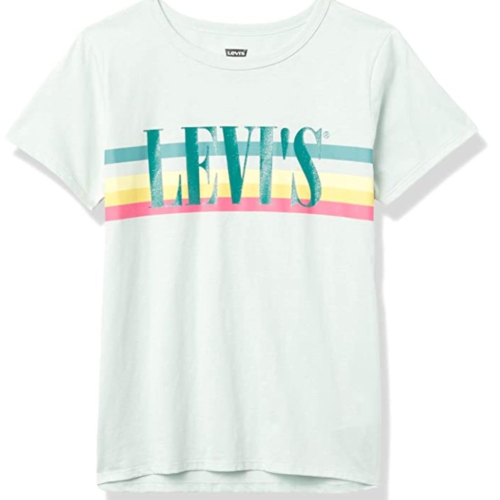 NEW Levi's Girls' Classic Graphic T-Shirt Opal Blue Size 4 (XS)